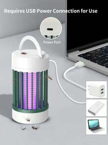 1 Stück Elektrische Mückenvernichterlampe, USB betriebenes Innen- und Außen-Mückenabwehrungslicht, tragbare Mückenfalle für Zuhause mit Photokatalysator