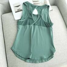Summer Quick Dry Tank TopSection Mesh Backless Loose Casual Versatile Camisole Yoga Sports T-Shirt Fitness Running Vest