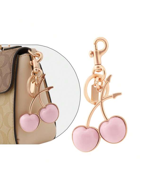 1pc Creative New Fashion Personalized Cherry Bag Charm Keychain, Car Key Decoration, Suitable As Gift For Family, Friends, Classmates, Valentine's Day, Birthday, Teacher, Souvenir