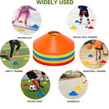 Set de entrenamiento de agilidad y velocidad profesional de 42 piezas, que incluye escalera de coordinación, vallas, discos con logotipos, cuerdas para saltar y bandas de resistencia, adecuado para varios juegos de pelota y deportes de fitness. - 42 piezas - Ver 8