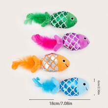 1pc Ocean Fish & Octopus Shape Cat Doll With Catnip, Plush Feather Interactive Doll For Cats To Play And Relieve Boredom - Multicolor - View 15