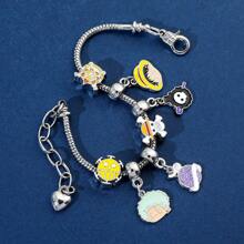 bandai One Piece Bracelets Anime Figure Monkey D. Luffy Pirate Beads Chains DIY Charms Bracelet For Women Jewelry Party Gifts