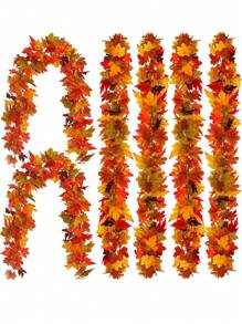 1 Stück Herbstkranz mit Ahornblättern, künstlicher Rankenkranz Deko für Thanksgiving, Halloween, Zuhause, Hochzeit, Kamin, Party, Weihnachten