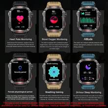 1pc GUHUAVMI 2024 New Outdoor GPS Trajectory Smart Watch Men, 2.01 Inch (5.1cm) HD Full Touch Screen, With Wireless Calling, Voice Assistant, Message Push, Compass, 100+Sports Mode Wristband, 600mAh Battery, LED Flashlight Function, Heart Rate And Blood Oxygen Monitoring Watch, IP68 Waterproof Smart Watch Women, For Android&IOS