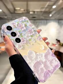 1 szt. Artystyczny obraz olejny z kwiatowym nadrukiem Przezroczysty miękki futerał na telefon Kompatybilny z Galaxy A04e/12/A13/A14/A34/A50/A52/A53/A54/S21/S22/S23/S24/S25/S25 Ultra