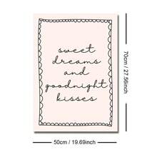 1 Stück ungerahmte Poster Leinwanddrucke "Sweet Dreams Goodnight Kisses" mit Typografie-Zitat, für Studentenwohnheim, Schlafzimmer, moderne Heimdekoration, über dem Bett