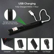 1pc Rechargeable High Power Green Laser Pointer Starry Cap: Powerful Green Laser Beam Pointer For Astronomy Demonstrations, Outdoor Camping, Cat Toys - one-size - View 2