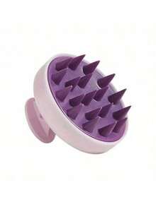 1pc Scalp Massaging Hair Brush, Manual Soft Silicone Scalp Cleansing Brush, Odorless Silicone Scalp Massager And Shampoo Brush - Non-Electric, Perfect For Deep Cleansing And Relaxation In Shower/Bathtub - Multicolor - View 6