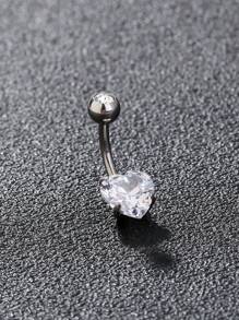 Tkool 1 Stück Edelstahl Bauchnabelpiercing Ring in Herzform, Bauchnabelschmuck für Frauen