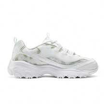 Skechers Zapatillas deportivas informales con cordones de la serie D LITES para mujer - Blanco - Ver 2