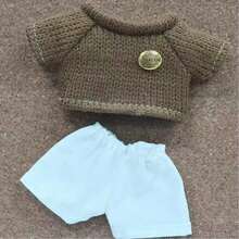 (仅娃娃衣服) 新款 17 厘米毛绒娃娃毛衣套装 适用于 娃娃 LBB 吊坠，时尚简约装扮 - 彩色 - 查看 4