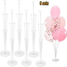 2/4/6 Sets Balloon Stand Kits, Balloon Sticks Holder With Base For Table Graduation Birthday Gender Reveal Party Decorations,Graduation Party Decorations Wedding,Halloween, Christmas Decorations(Reusable)