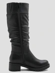 GLOBALWIN Women's Knee High Boots Chunky Low Heel Boots For Women Fashion Dressy Riding Boots Fall Boots Halloween Season - 黑色 - 查看 2