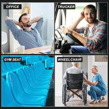 Gel Seat Cushion For Long Sitting, (2.4 Inch Extra Thick) Gel Cushion For Pressure Relief, Soft&Breathable Car Seat Cushion, Egg Crate Cushion For Chair, None Pressure Point Chair Cushion For Hip Pain - 黑色 - 查看 9