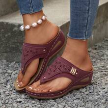 Diseño con punta descubierta deslizante, adecuado para playa, piscina, senderismo al aire libre y caminatas de verano, sandalias con cordones, zapatos de playa, calzado de moda, estructura resistente - Burdeos - Ver 4