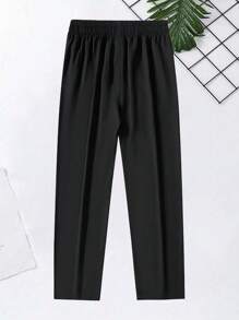 Herren Outdoor Lässig einfarbige gerade Taschen Kordelzug Hose Gerade Bein Hose, dünn, einfarbige Ausgehhose