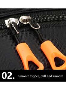 校园风多隔层字母印花尼龙双肩包男士钱包，可装15.6英寸商务笔记本电脑，多口袋轻便书包，大容量旅行包，便捷通勤日用包，多功能书包 - 黑色 - 查看 9