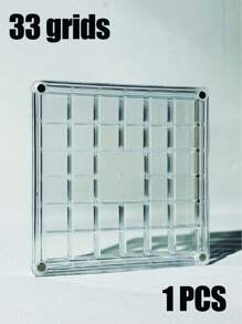 1pc 36/33/17 Grids Acrylic Square Transparent Seashell Storage Box, Beach Stones Specimen Display, Mini Jewelry Box, Handmade Gift, Decorative Desktop Organizer Box, DIY Storage Box, Holiday Gift For Women Storage Organizer Travel Essentials Back To School Dormitory Storage