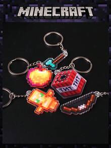 12 件 Minecraft 官方授权我的世界物品亚克力钥匙扣不死图腾钻石镐和末影水晶和其他钥匙扣钥匙背包装饰最佳礼物 - 彩色 - 查看 3