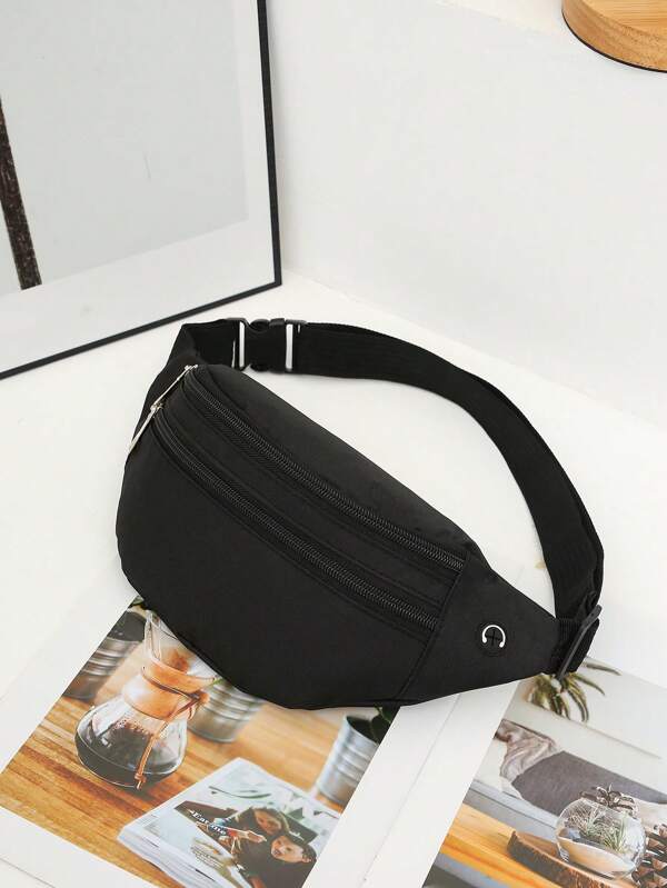 Versatile Fashion Casual Waist Bag For Women With Earphone Hole, Outdoor Sports Phone Pouch Crossbody Shoulder Bag Travel Fanny Pack