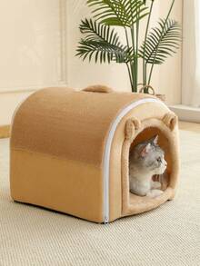 1 件装超大空间猫屋，透气可洗猫床垫篮，适合小型、中型和大型猫咪的舒适睡眠场所，四季皆宜