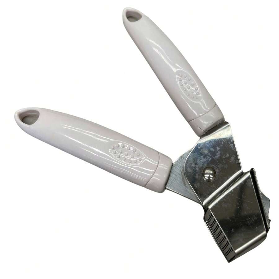 Premium Garlic Press Tool - Manual Crusher With Ergonomic Handle - Sleek White Design For Effortless Garlic Mincing