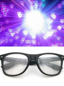 1 pieza Gafas divertidas de efectos especiales surtidas, gafas de difracción, para usar en Navidad, Acción de Gracias, San Valentín, fiestas de bodas, regalo dulce para feriados