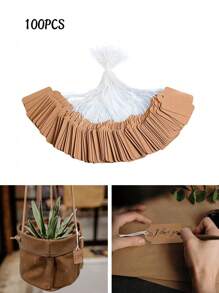 100 Stücke Kraftpapier Preis-/Geschenkanhänger, blanko beschreibbare Preisschilder mit Aufhänge-Gummischlaufe, kleine Markierungs-Anhänger für Geschenkverpackung, Kleidung, Schmuck-Preisauszeichnung