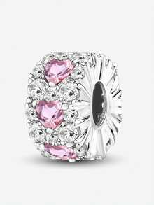 1 件 925 纯银漂亮心形珠子适合女士手链手镯 DIY 珠宝制作和日常服装搭配珠宝装饰适合女孩 - 銀色 - 查看 13