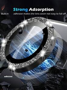 相机镜头保护膜适用于三星 Galaxy S25 Ultra，AR+AF 钢化玻璃，9H 防刮金属独立镜头盖，高清相机配件 - 钛黑色适用于日常防护、办公室、家庭闪亮水晶手机相机盖防水防震防摔防摔防指纹全覆盖