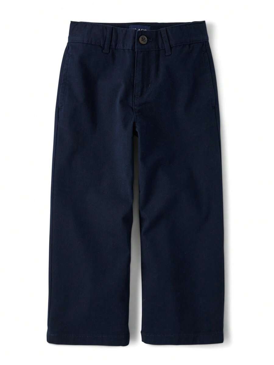 The Children's PLACE Boys Uniform Loose Fit Baggy Chino Pants Tan Navy - HẢI QUÂN MỚI - Xem 1