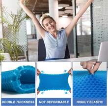 Gel Seat Cushion For Long Sitting, (20 Inch Extra Jumbo) Soft&Breathable Gel Cushion For Sitting, Thick Gel Seat Cushion For Car, Egg Crate Cushion For Hip Pain, None Pressure Point Chair Cushion