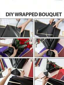 1/5/10/20pcs Waterproof Floral Wrapping Paper - Suitable For DIY Gift Packaging, Gift Wrapping Paper, Flower Shop Bouquet Wrapping Paper, DIY Flower Arranging, Wedding Bouquet Wrapping Paper, Valentine's Day Bouquet Wrapping Paper - Black - View 9