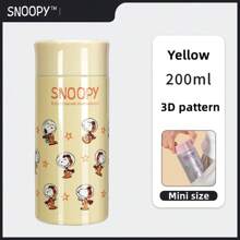 SNOOPY 1pc Snoopy 200ml Tumbler, Outdoor Portable Pocket Mug, Cute Compact Water Bottle, Unisex Stainless Steel Minimalist Design High Quality Cup