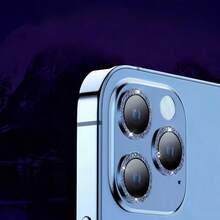 (Far Peak Blue) Película de lente de diamante con polvo brillante, pegatina protectora de cámara, compatible con 11/11pro/2 Mini /13 / 14 Plus/15 Pro / 16 Pro Max/16e, color principal de verano, cobertura completa, película de lente de alta gama a prueba de arañazos - Azul - Ver 7