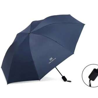 مظلة قابلة للطي مطلية بطبقة سوداء للحماية من الأشعة فوق البنفسجية، لاستخدامها كظل أو في أيام المطر