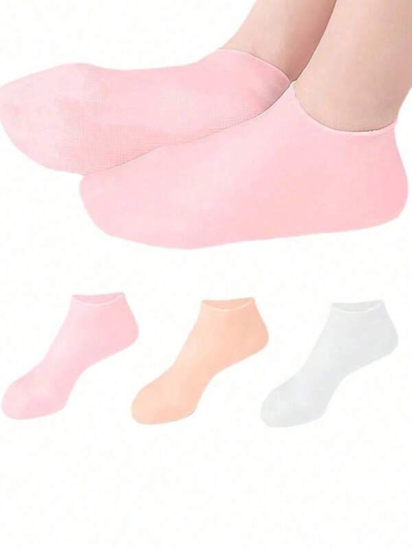 2 Stücke Entfeuchtende Hornhaut Schützer Socken, weiche elastische Kurzsocken mit Silikon Gel für Fußpflege, Strand und Fußpeeling