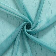 New  Crushed Voile Sheer Curtains For Living Room Rod Pocket Window Treatment Crinkle Sheer Curtains(2 Panels, 51" X 84", Teal) - Teal 51 W x 84 L (Pack -2) - View 7