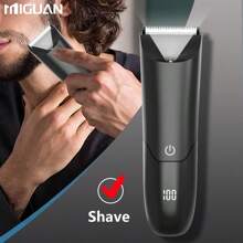 Recortadora corporal para hombres, afeitadora eléctrica, recortadora eléctrica de ingles y pelo, afeitadora y recortadora de higiene masculina con cuchillas de cerámica, capacidad de batería de 500mAh para todo el Body