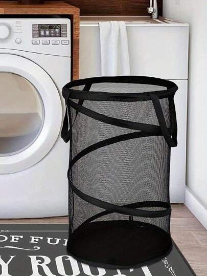 1/24pcs Large Capacity Pop-Up Laundry Basket - Collapsible, Portable, Mesh - Perfect For Dirty Clothes Storage - Foldable Mesh Laundry Basket With Handle, Suitable For Bedroom, Bathroom, Dorm, Travel, RV And Small Apartment. Suitable For Halloween, Christmas And Thanksgiving.