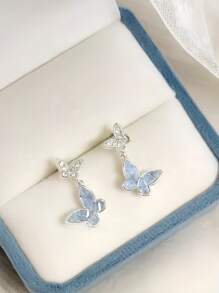 1/2/5/6pcs Set Unique Design Elegant Asymmetrical Quartz Butterfly & Faux Pearl Necklace, Bracelet, Earrings, Ring Jewelry Set, Best Gift For Girlfriend/Friends