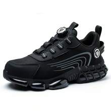 SEGURITO Zapatos para hombre,tenis industriales hombre,tenis industriales para mujer,bota industrial,tenis con casquillo,diseño con puntera de acero para resistencia a impactos y perforaciones, suelas antideslizantes y resistentes al desgaste, amortiguación para una pisada cómoda. Adecuadas para obras de construcción, operaciones logísticas y trabajos al aire libre en múltiples escenarios.(Elija el tamaño según la longitud de su pie) - Negro - Ver 2