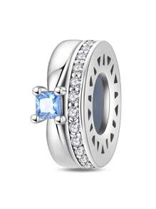 1 pièce Pendentif élégant en argent sterling S925 de la série Zirconia éternelle, pour créer des bracelets, colliers DIY, accessoires de bijouterie pour femmes, collier, bracelet, porte-clés, cadeaux de demoiselle d'honneur