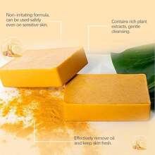 Viareline Turmeric & Kojic Acid Brightening Soap, Kojic Acid Soap, Soap Body Care Body Wash Lemon Flawless - Yellow - View 3