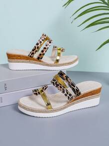 Women Platform Wedge Slide Sandals, Fashion Open Toe High Heel Comfy Casual Outdoor Slippers, Summer
