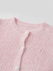 FOR BEAUTY 女士春夏新款短袖上衣，时尚休闲简约优雅，圆领粉色开衫，适合日常通勤和情人节穿着。 - 粉色 - 查看 6