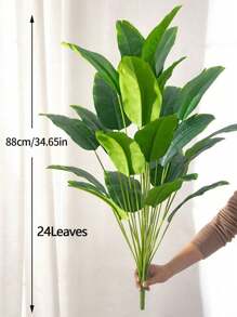 2pcs Large Artificial Palm Plants, Big Faux Banana Tree & Fan Leaf Tropical Plant Decor With 24 Leaves, Simulated Plant Arrangement, Lifelike Plastic Broad Leaf Plant Decoration, Evergreen & Realistic Tall Tropical Plants, Wide Leaf Tropical Rainforest Decorative Trees, Suitable For All Seasons Artificial Tree Potted Plants, Decoration For Home, Party, Office, Garden, Hotel, Indoor, Outdoor Decor, Home Decor