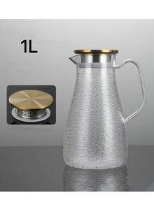 1pc 1L/1.5L/2L Acrylic/PC Water Pitcher With Lid, Stainless Steel Gold-Colored Cap, Beverage Container And Storage, Suitable For Hot Or Cold Drinks. Refrigerator Water Pitcher, Juice Container, Water Jug, Iced Tea Pitcher Or Milk Jug Back To School - Multicolor - View 14