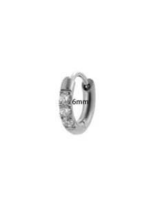 Toppiercing 1 Stück modischer 6-14mm Edelstahl Zirkonia Knorpel-Creolen