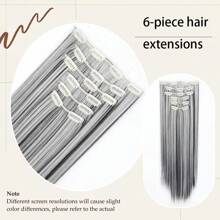 The 24-Inch 16-Clip Hair Extension Long Straight Hair Synthetic Wig Is Versatile For Daily Use
